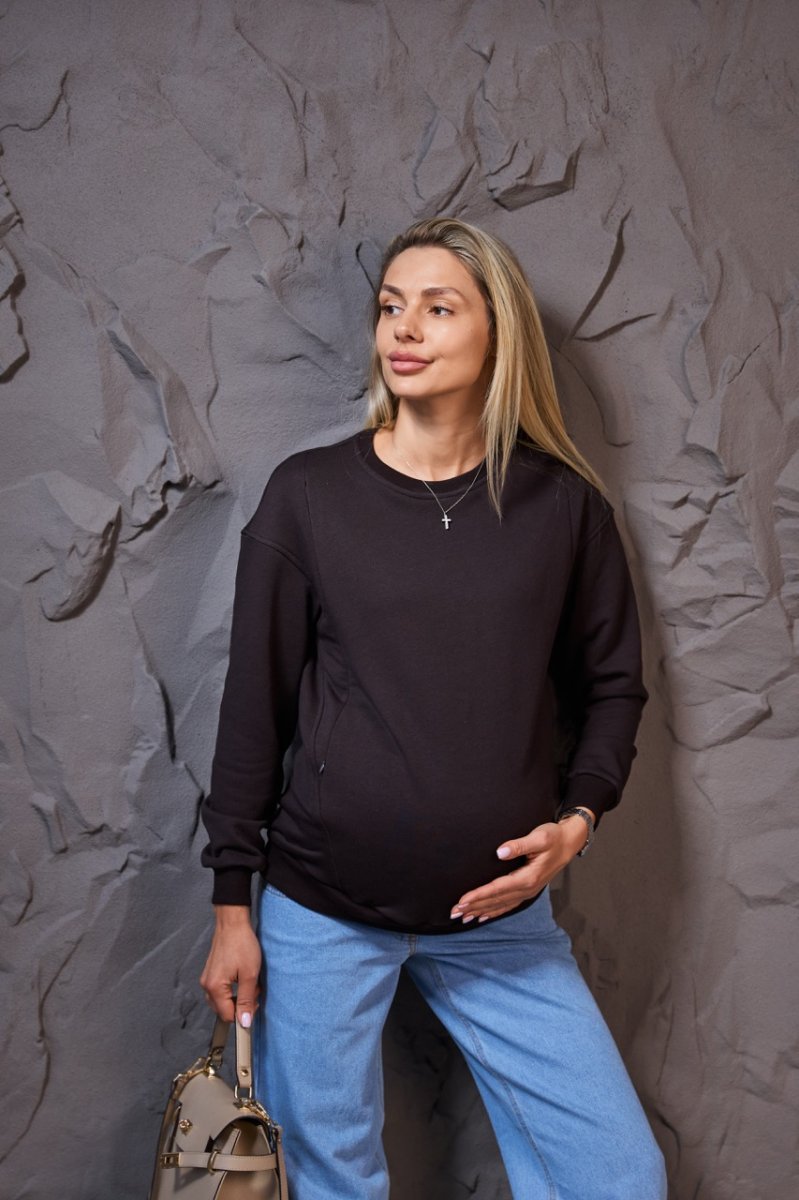 Свитшот для беременных и кормящих (деми) Berlin - шоколадный