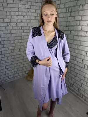 Ночной комплект беременных и кормящих Camilla лаванда