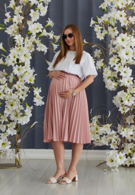 Летняя юбка для беременных Vilnius - пудровая