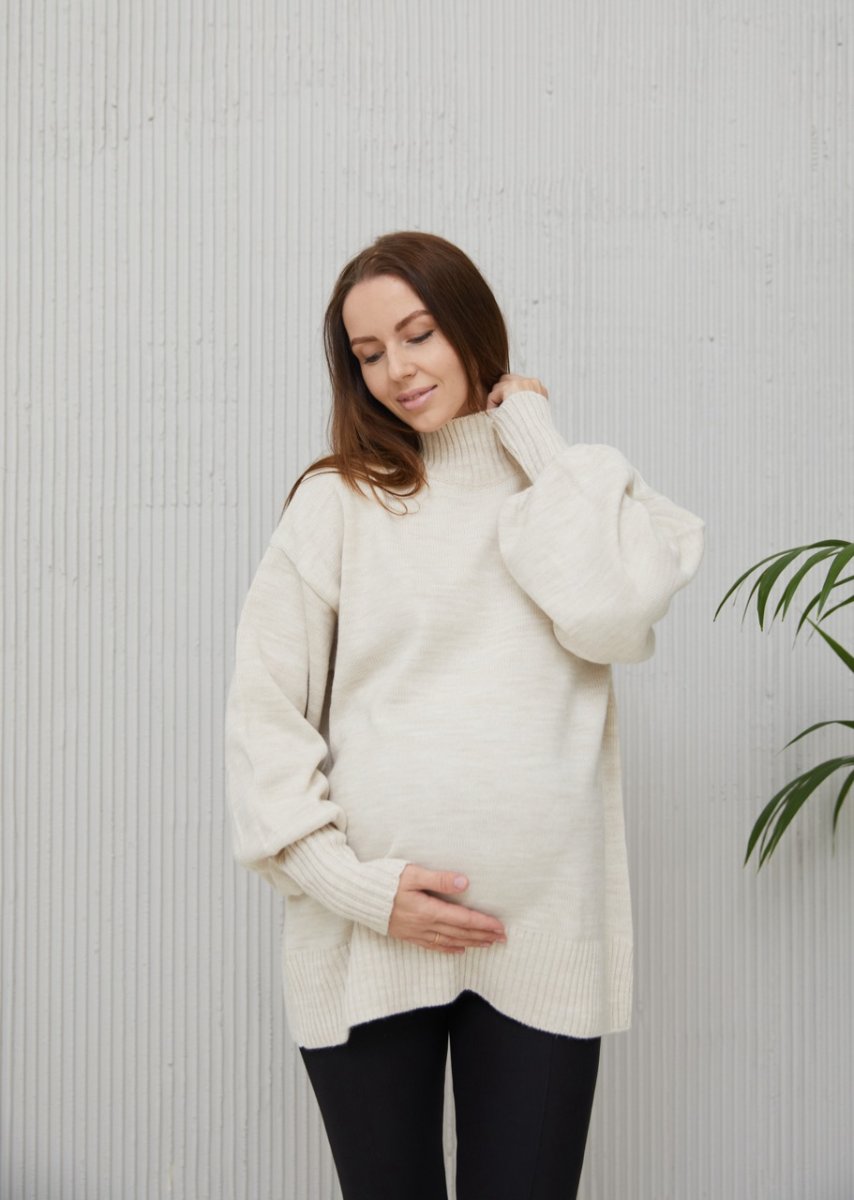 В'язаний светр для вагітних - Loret бежевий