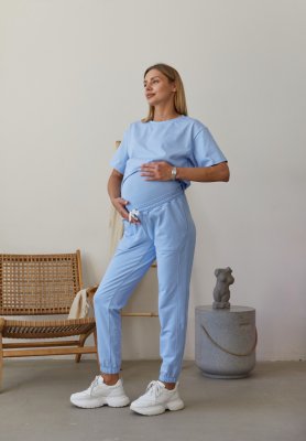 Демісезонні спортивні штани для вагітних Shanghai - блакитний
