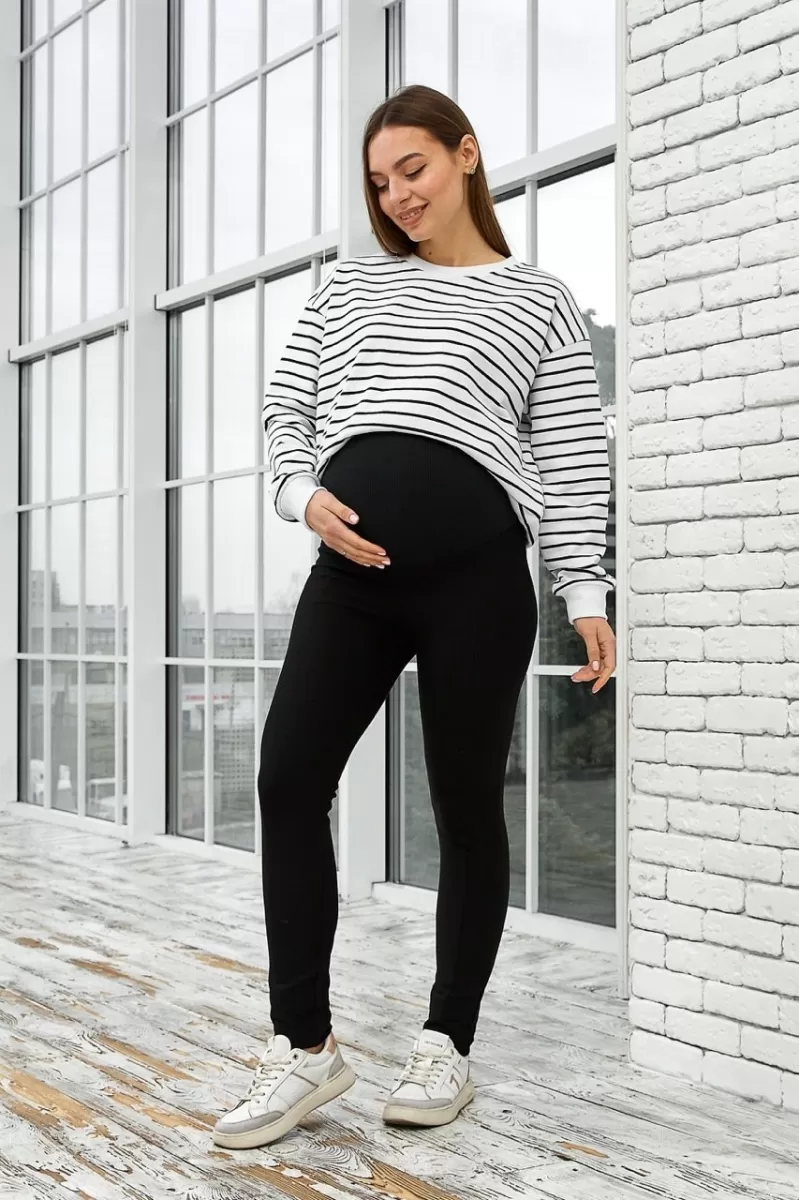 Демісезонні штани-лосини для вагітних Orlando Чорний