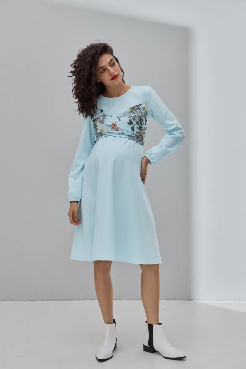 Новорічна сукня для вагітних і годуючих Magnolia блакитне
