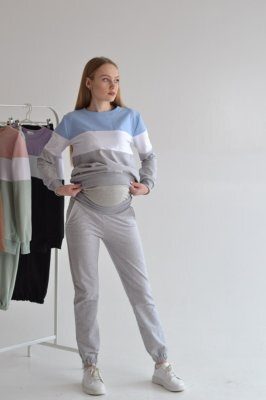 Спортивный костюм для беременных и кормящих DM-23 серый