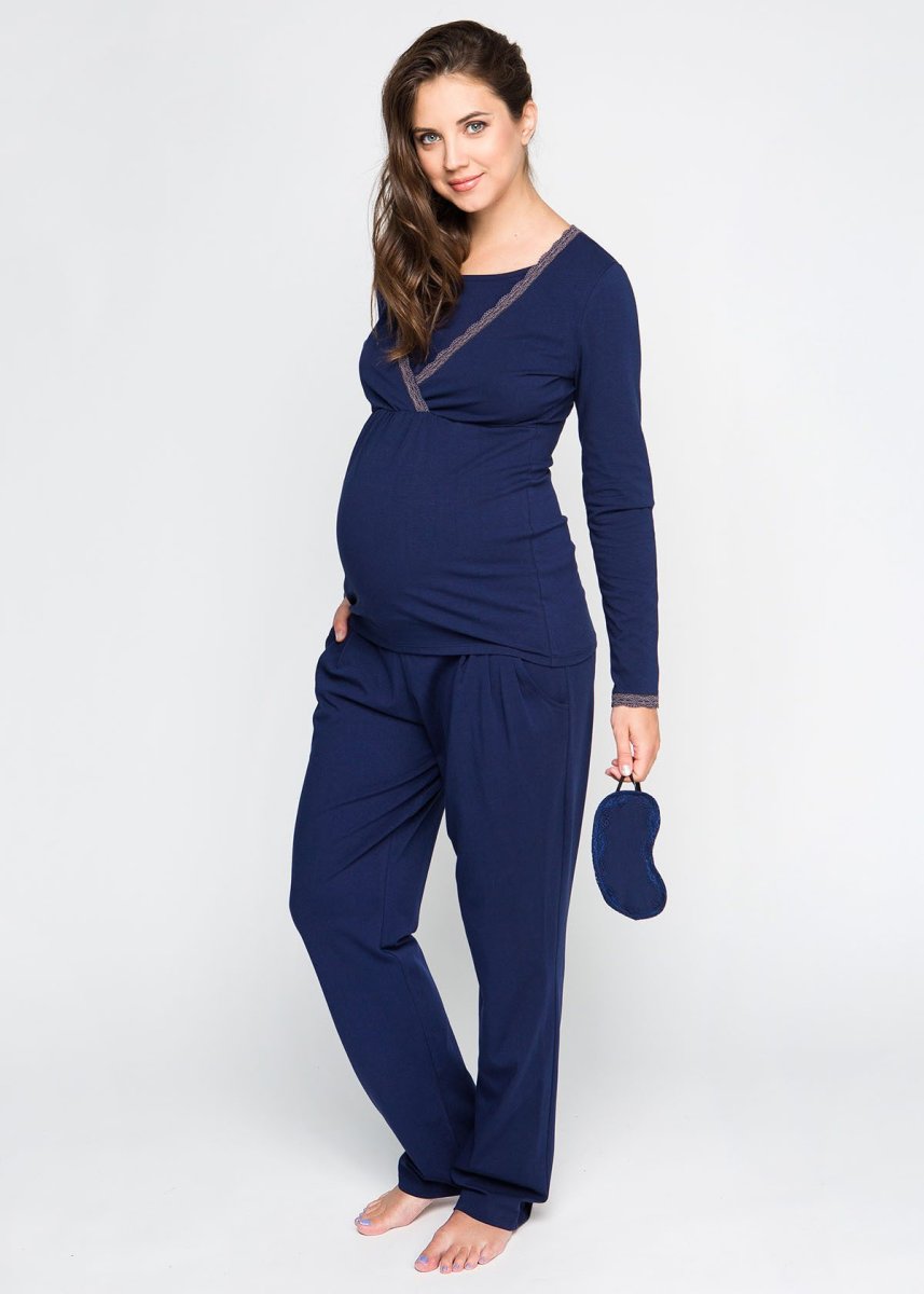 Пижама для беременных и кормящих bluemarine (хлопок)