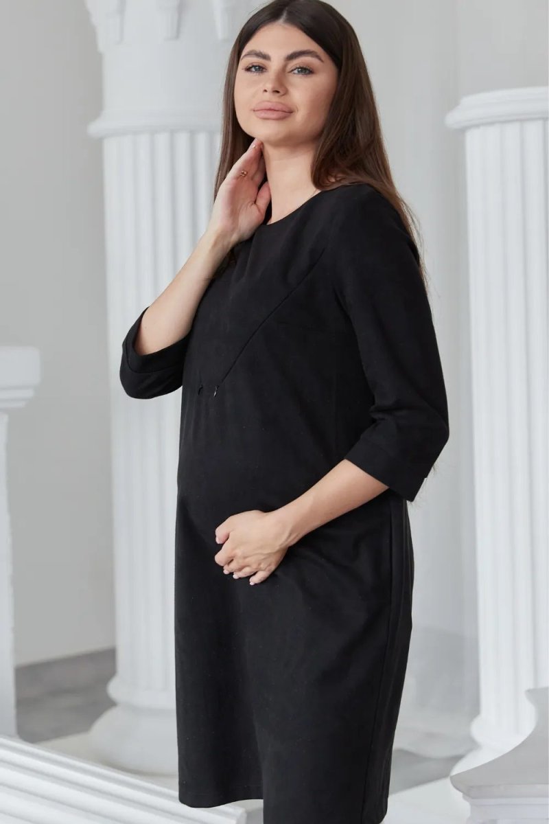 Платье для беременных и кормящих 4132140 черное