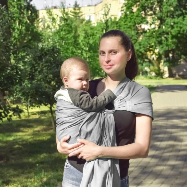 Слінг з кільцями — сірий (льон із бавовною) Слінг з кільцями — сірий (льон із бавовною)