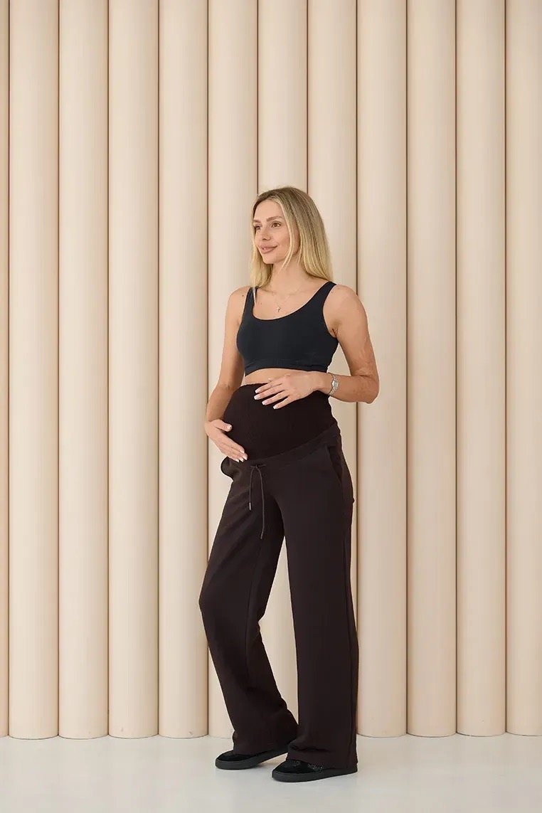 Спортивні штани палаццо для вагітних (демі) Denver - шоколадний