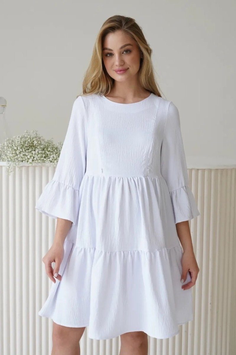 Платье для беременных и кормящих 1459735 белый