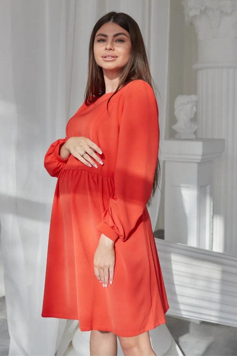 Платье для беременных и кормящих 4369224 оранжевое