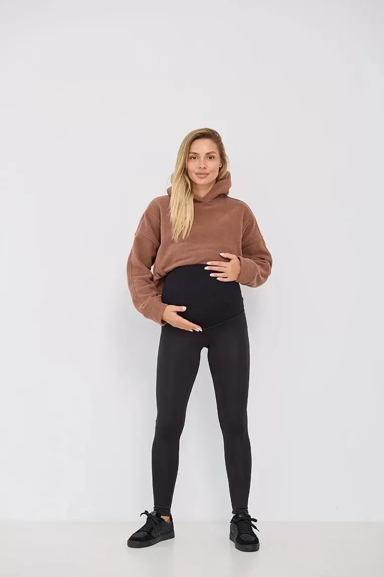 Теплые лосины на меху для беременных Montreal - Чёрный