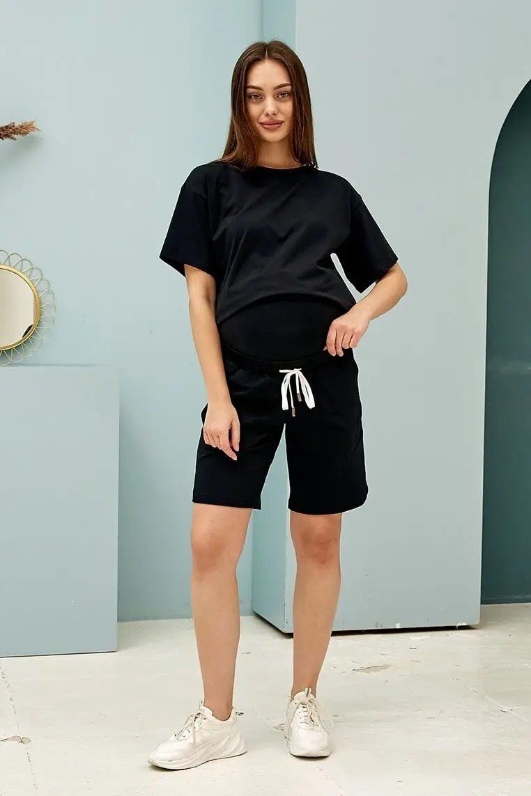 Трикотажные шорты для беременных Pekin - чёрные